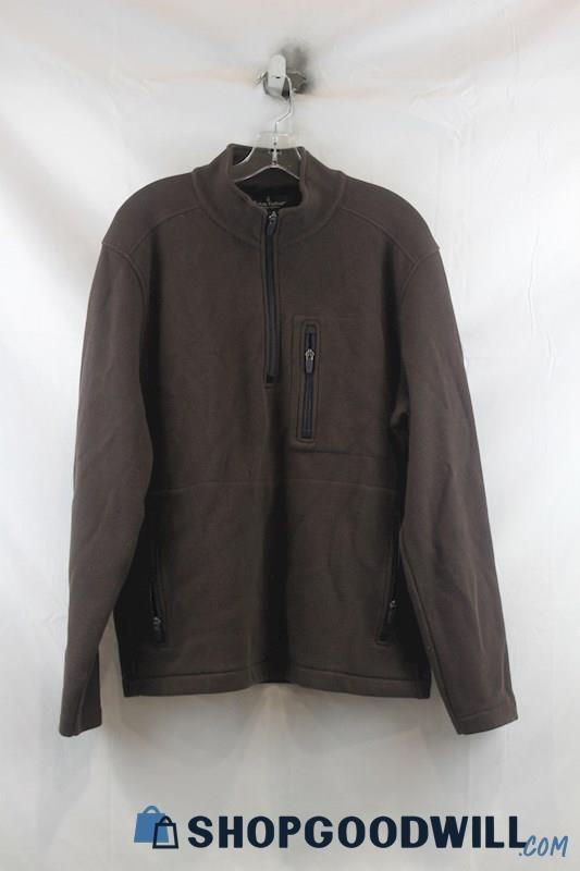 Tailor Vintage Men's Dark Brown Full Zip Sweater SZ L