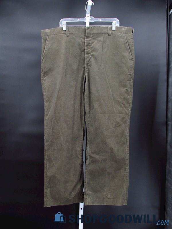 Vintage Men's Olive Green Corduroy Slacks Size 44/30