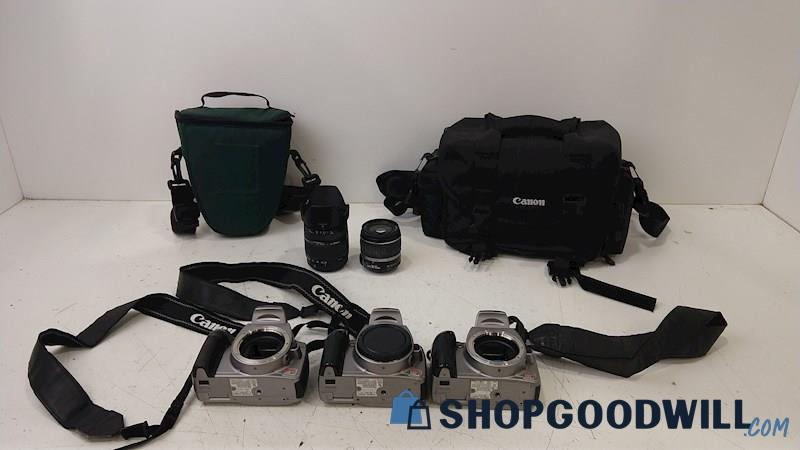 3 Canon EOS Rebel XT DSLR Cameras w/18-55mm & Tamron 28-300mm Lens