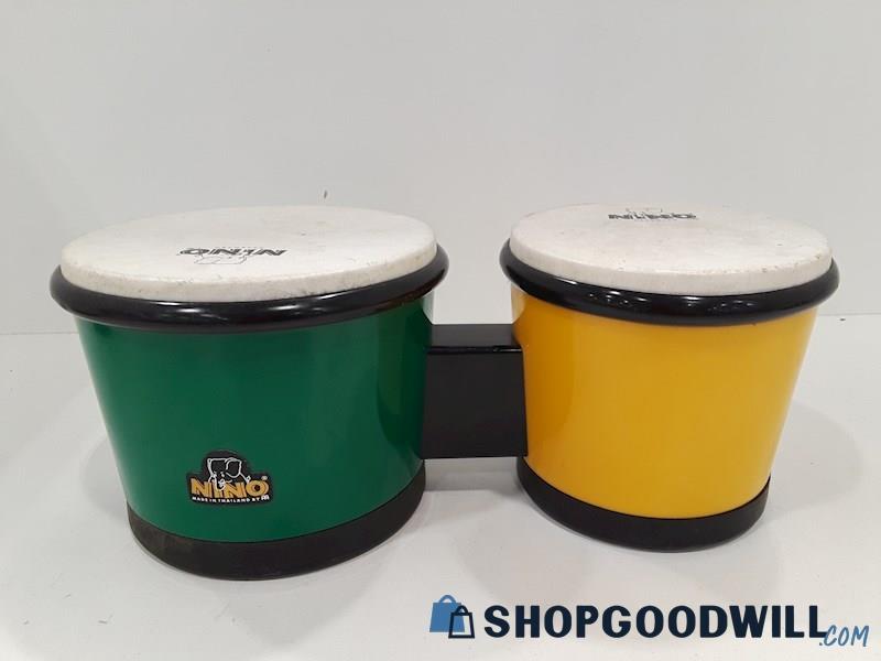 Nino Green & Yellow Bongo Percussion Drum
