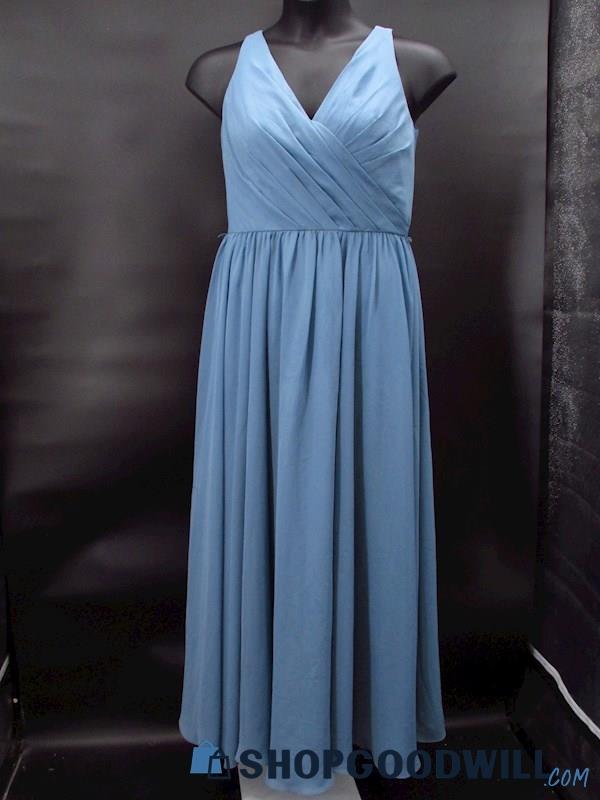 Kennedy Blue Women's Robin's Egg Blue Deep-V Formal Dress Size 10