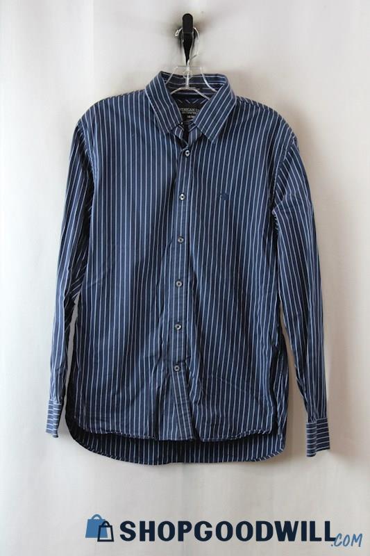 American Eagle Outfitters Men's Blue/Navy Pin Stripe Button Down Shirt sz M