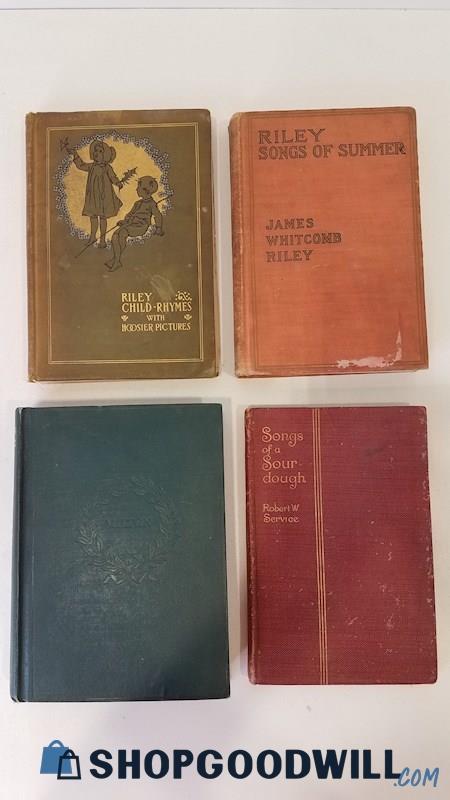 Antique 1899-1924 Poetry HC James Whitcomb Riley John Milton Robert Service