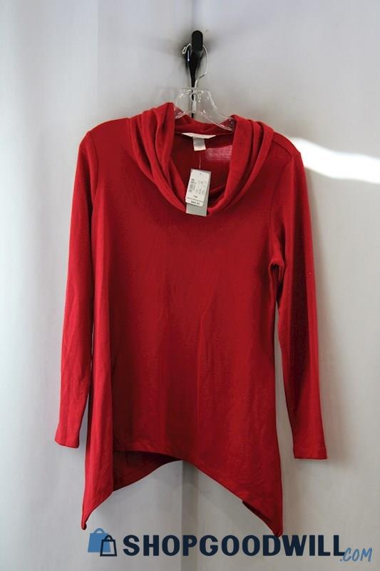 NWT Christopher&Banks Women's Red Cowl Neck Sweater sz MP