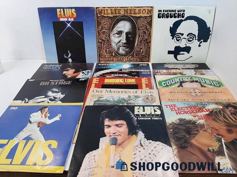 (b) 16 Popular LPs Very Good Elvis Presley Country Hollywood Groucho Marx +