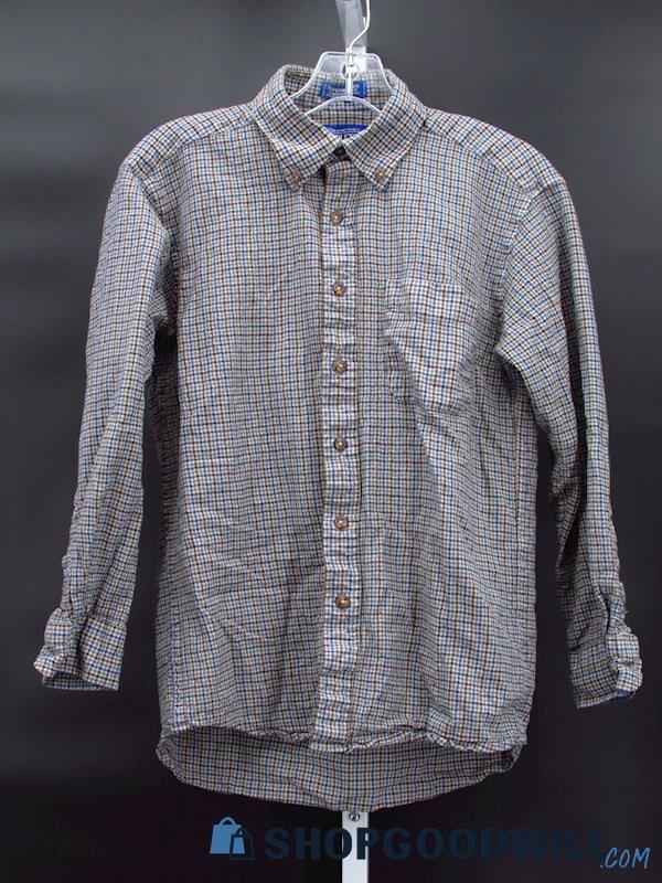 Vintage Sir Pendleton Men's Blue/Grey Plaid Oxford Button Down Shirt Size M