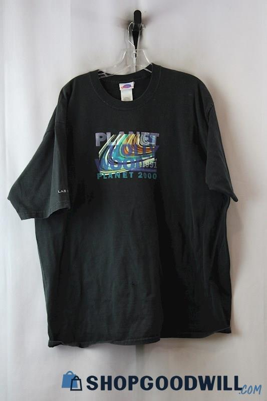 Planet Hollywood Men's Black Graphic T-Shirt SZ-XXL