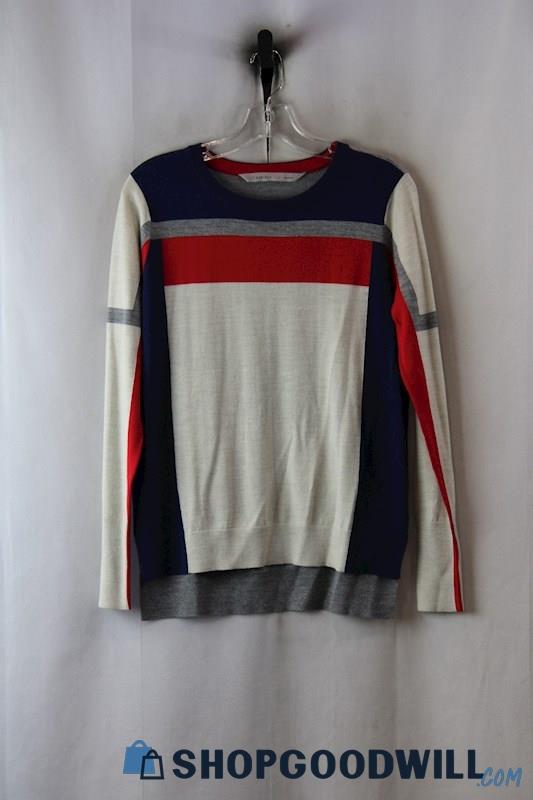 Athleta Women's Gray/Blue/Red Knit Sweater sz S