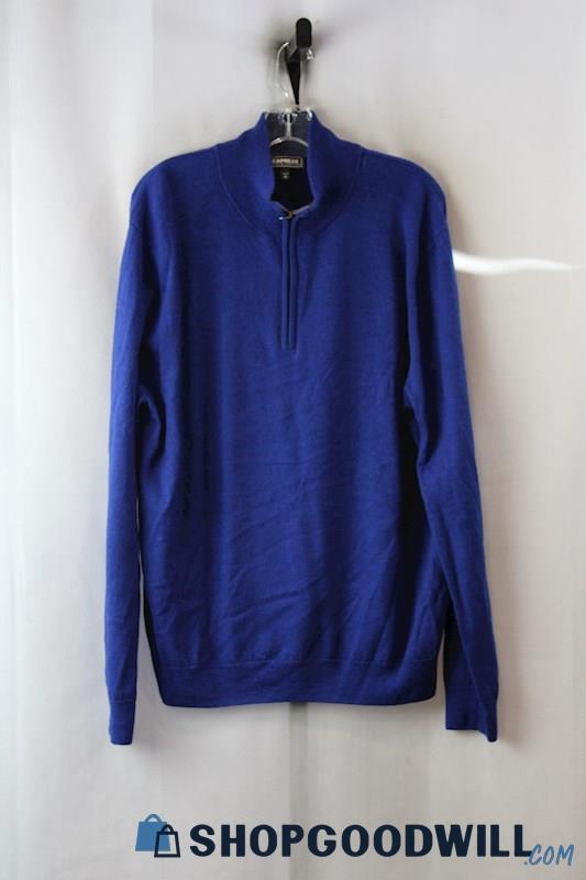 Express Men's Blue 1/4 Zip Sweater sz XL