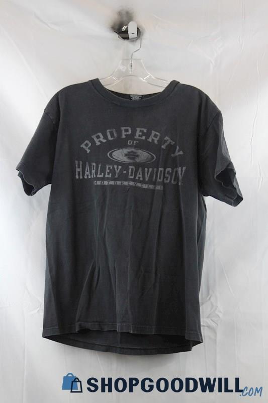 Harley Davidson Women's Charcoal Logo Graphic T-Shirt SZ L