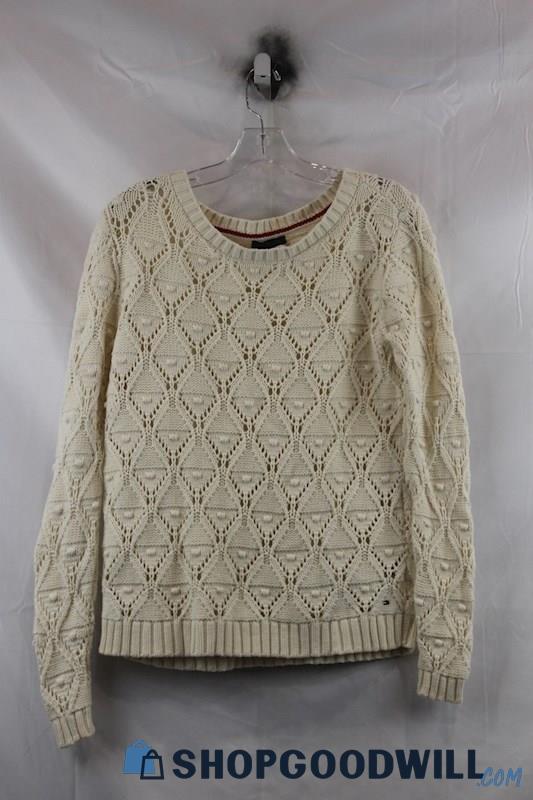 Tommy Hilfiger Womens Ivory Knit Sweater Sz M