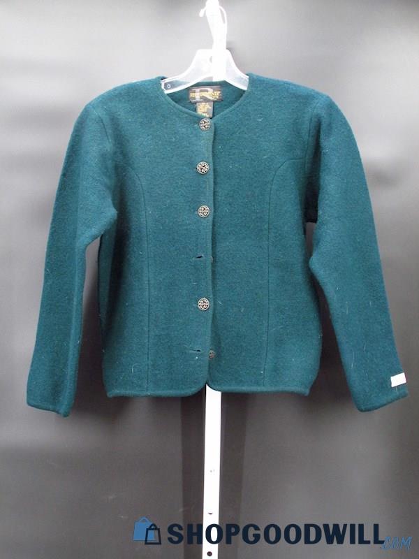 Vintage+Tags Requirements Women's Veridian Teal Wool Cardigan Size SP