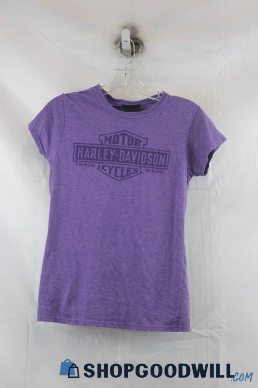 Harley-Davidson Womens Heather Purple Graphic Tee Sz S
