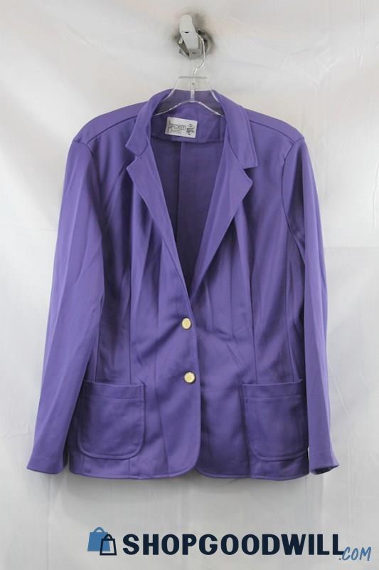 Cricket Lane Women's Purple Button Blazer