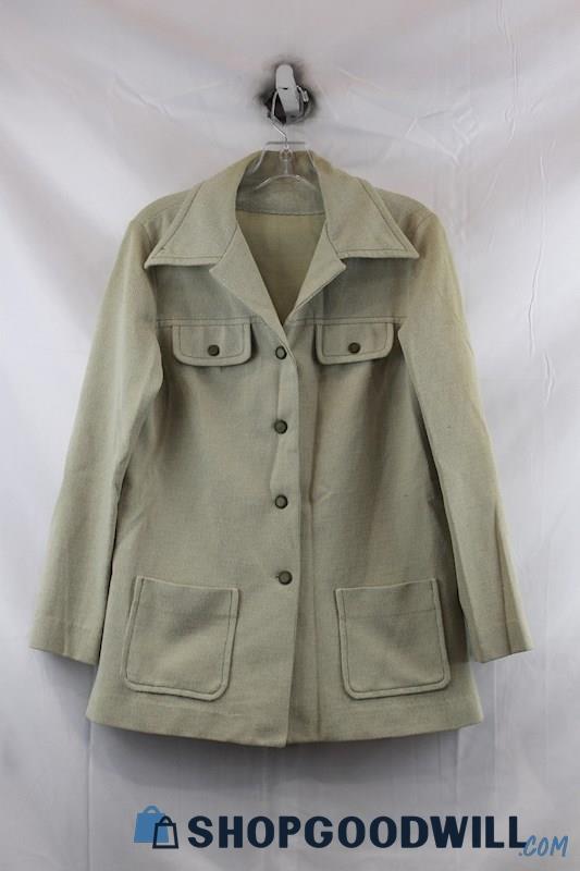 Unbranded Women's Light Olive Green Button Coat