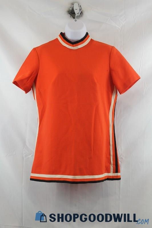 Unbranded Women's Orange/Black Back Zip Shirt