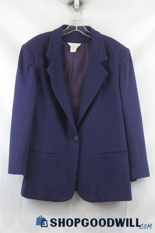 Sellecca Women's Navy/Purple Wool Blazer SZ 16