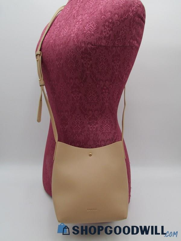 Samara Nude Vegan Leather Mini Crossbody Handbag Purse