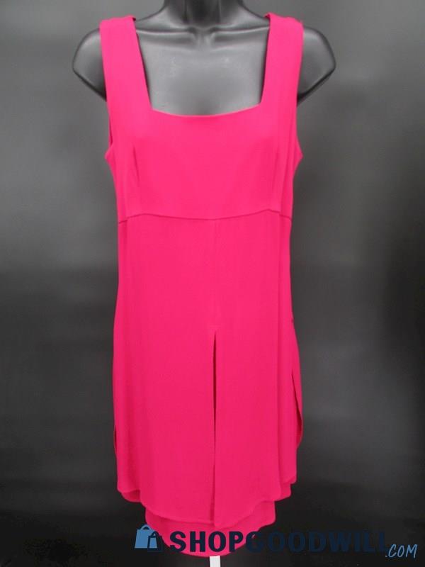 Rabbit Designs Women's Vintage Hot Pink Square Neck Mini Dress SZ 6