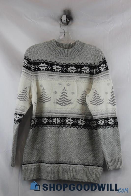 NWT Christopher Banks Mens Gray Christmas Knit Sweater Sz L