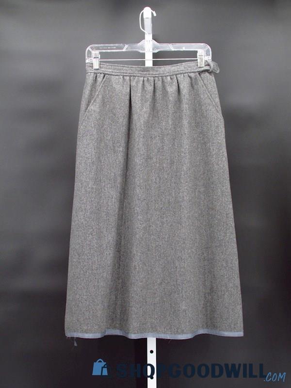 Vintage Ah! Austin Hill Women's Grey Wool Below the Knee Skirt Size 29/30