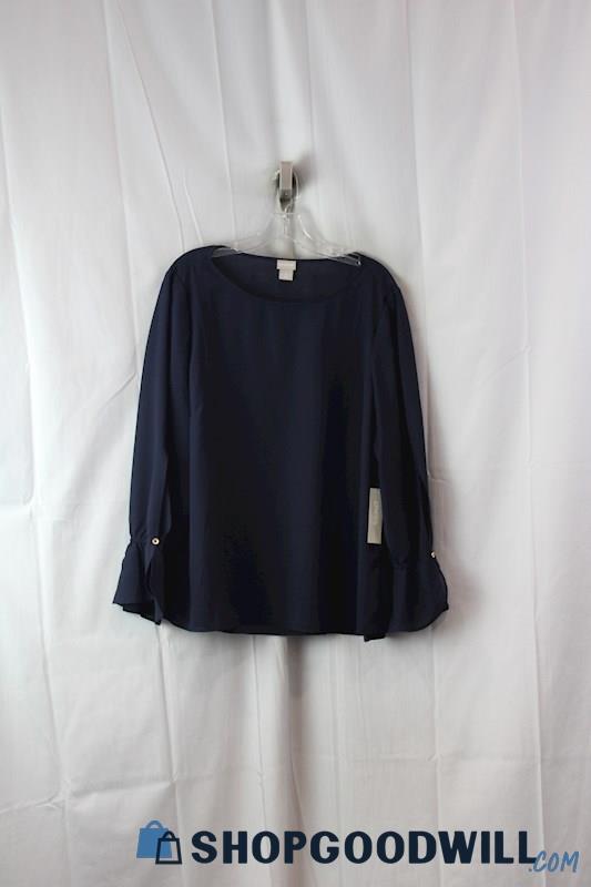 NWT Chico's Women's Navy Pullover Blouse SZ 3