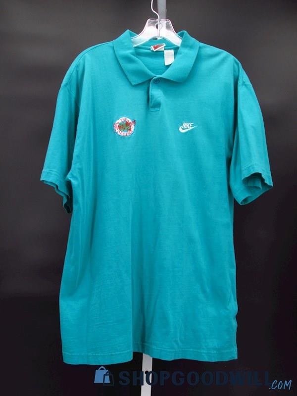 Vintage Nike Men's Turquoise Fred Meyer Challenge Polo Shirt Size L