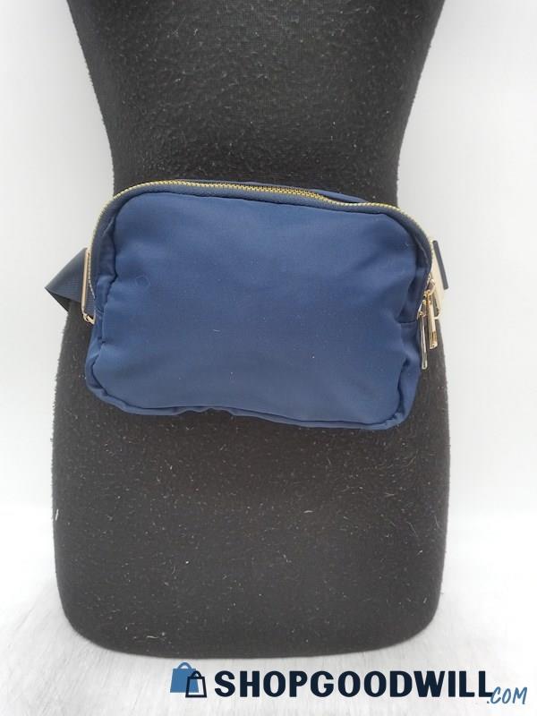 Women's Dark Blue Nylon Belt Bag Handbag Purse
