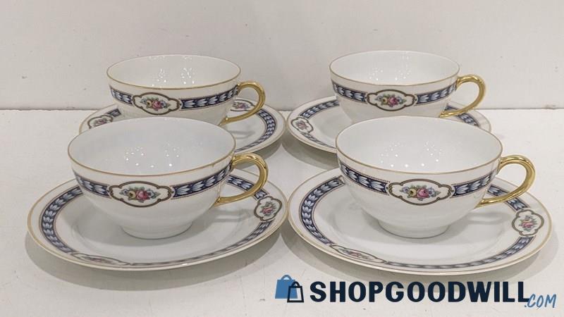 8pcs Vintage Thomas Bavaria Fine China Teacups Saucers Gold Tone ...