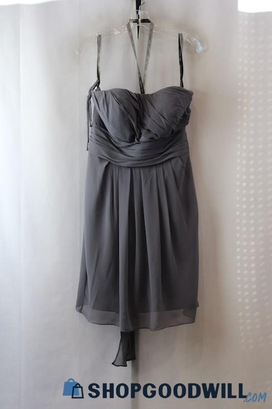 Bill Levkoff Women's Gray Strapless Dress sz 14