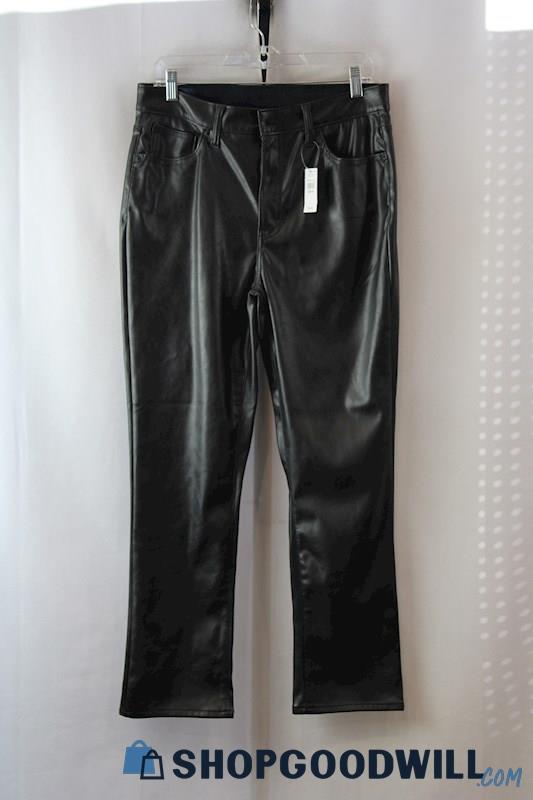 NWT Gap Women's Black Faux Leather Slim Jeans sz 12
