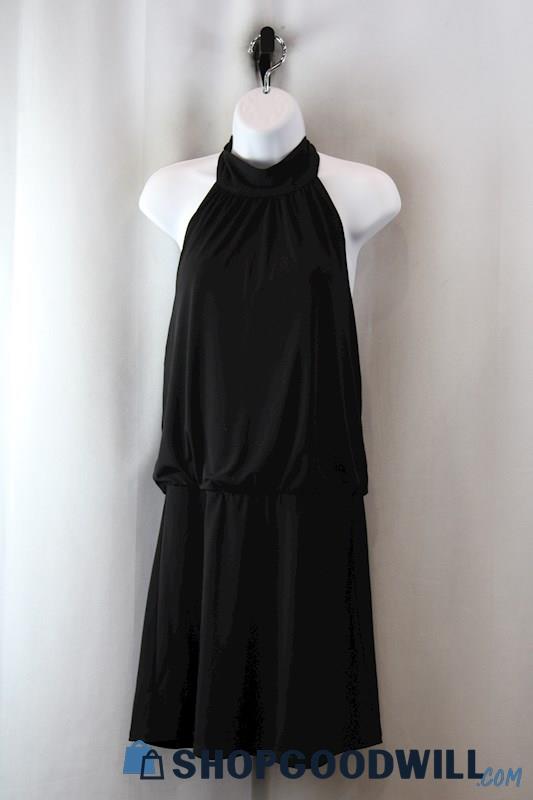WHBM Women's Black Blouson Halter Dress SZ-S