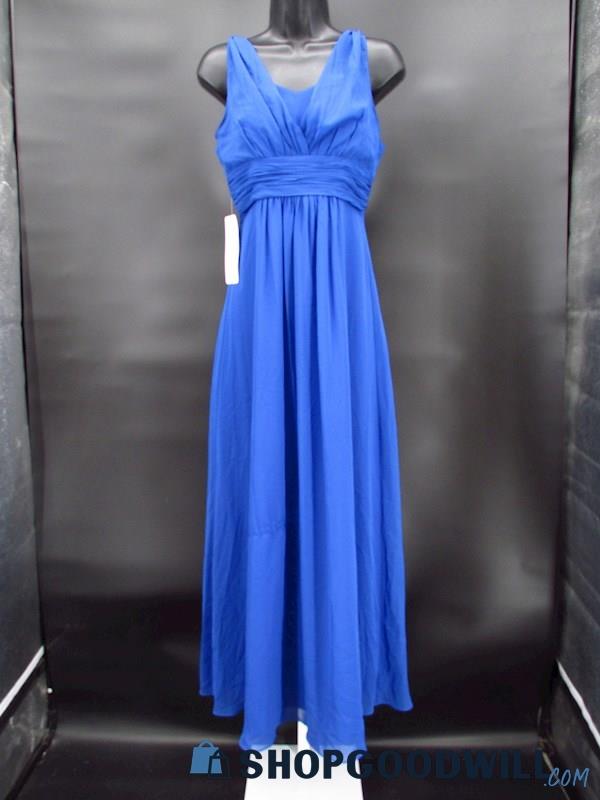 NWT Azazie Girl's Royal Blue Chiffon Empire Waist Formal Gown Size J16