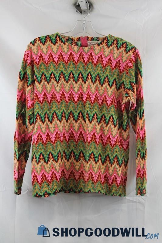 Penny Ross Women's Multicolor Pattern Knit Sweater