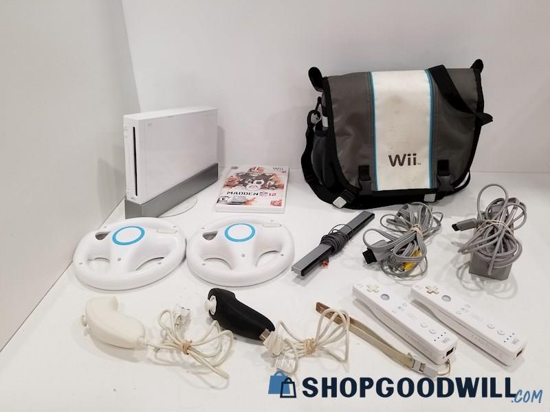 Nintendo Wii Console w/ Game, Cords & Controllers - POWERS ON