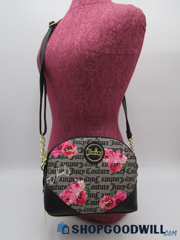 NWT Juicy Couture If The Crown Fits Petal Signature PVC Crossbody Handbag Purse