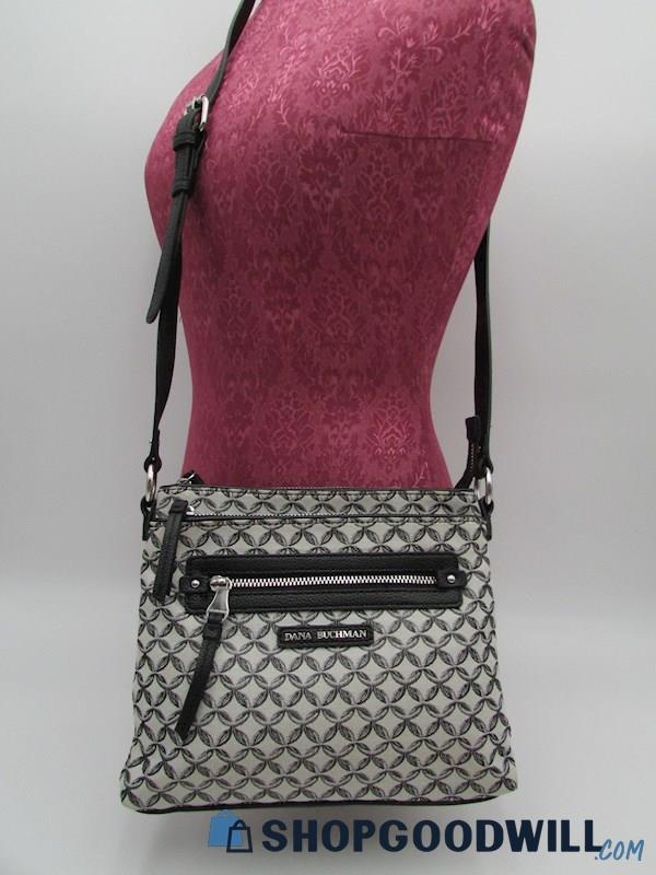 Dana Buchman Linda Black/White Canvas Crossbody Handbag Purse