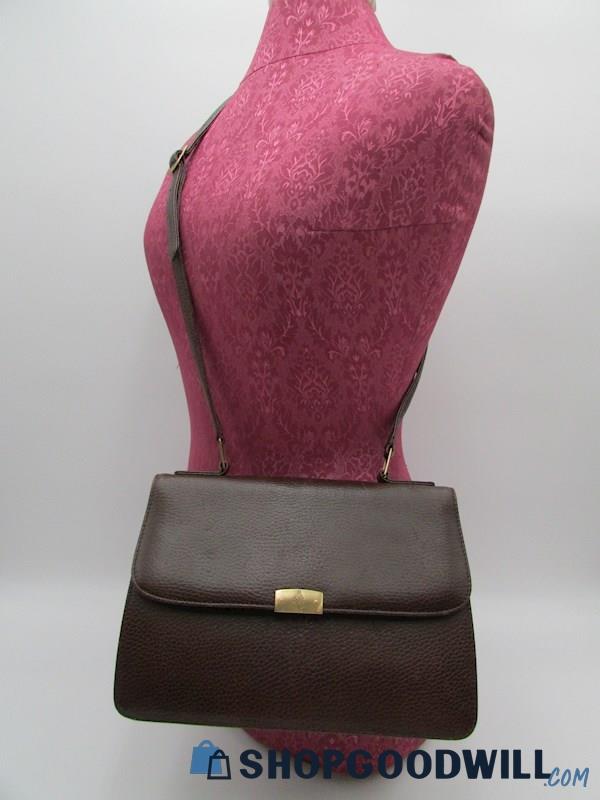 Mark Cross Vintage Brown Pebble Leather Crossbody Handbag Purse