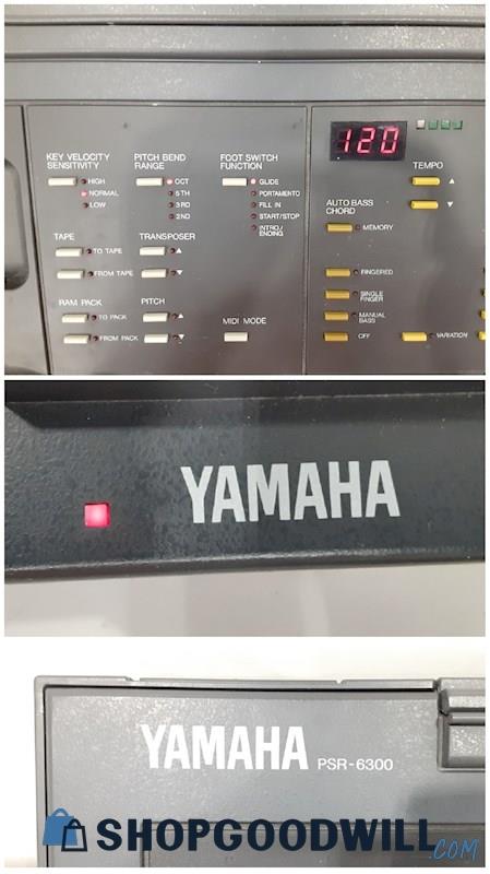 Yamaha PSR-6300 Electronic Keyboard w/Foot Pedal & Power Cord PWRS ON