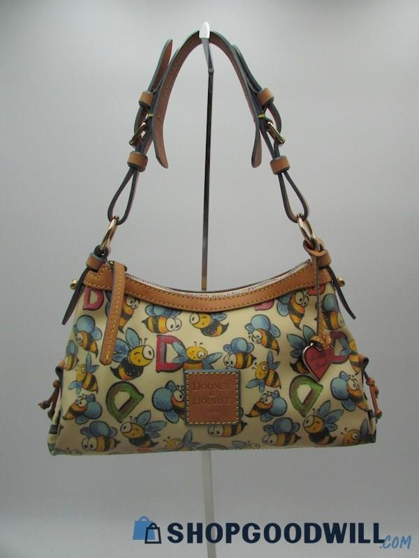 Dooney & Bourke D & Bee Signature Coated Canvas Shoulder Handbag Purse