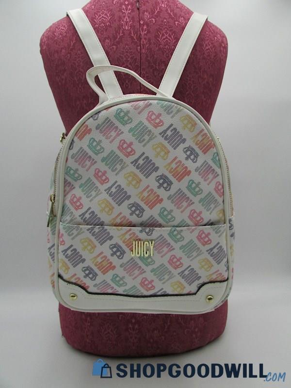 Juicy Couture Glam Rainbow Crown Monogram Mini Backpack Handbag Purse