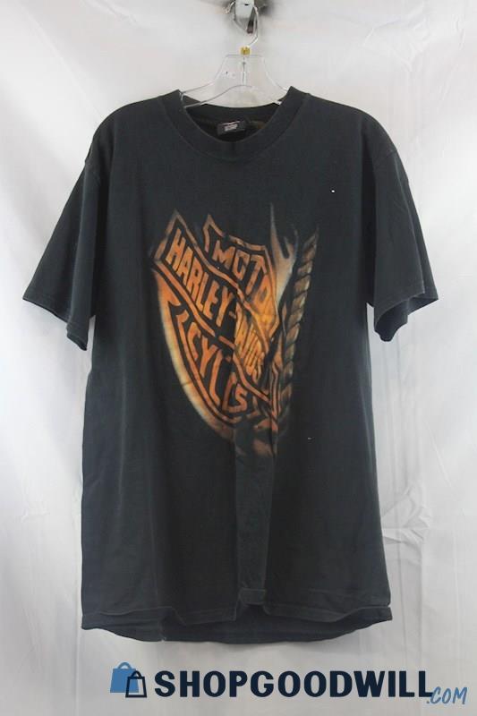 Harley Davidson Men's Black Multicolor Graphic T-Shirt SZ L