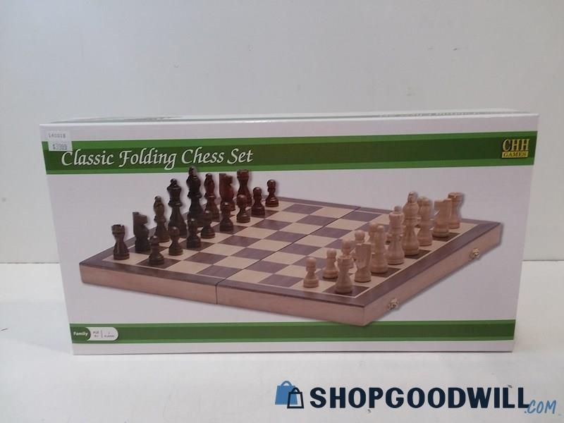 CHH Games Classic Folding Chess Set 3 In 1 Combo Game Set