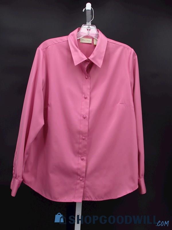 Vintage Studio Works Women's Taffy Pink Satin Blouse Size 14