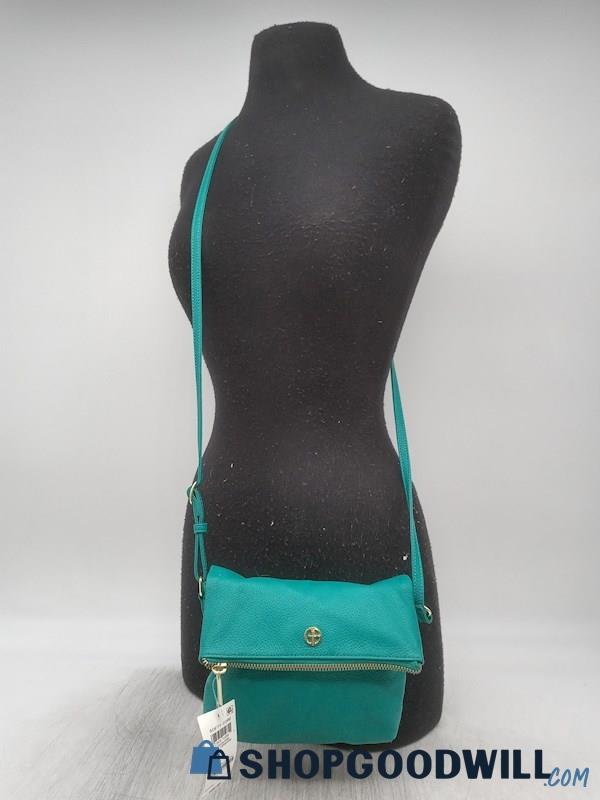 NWT Giani Bernini Turquoise Pebble Leather Small Crossbody Handbag Purse