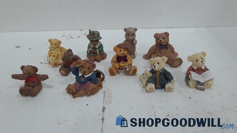 02 Lot Of Mixed Unbranded Teddy Bears & Bear Figurines