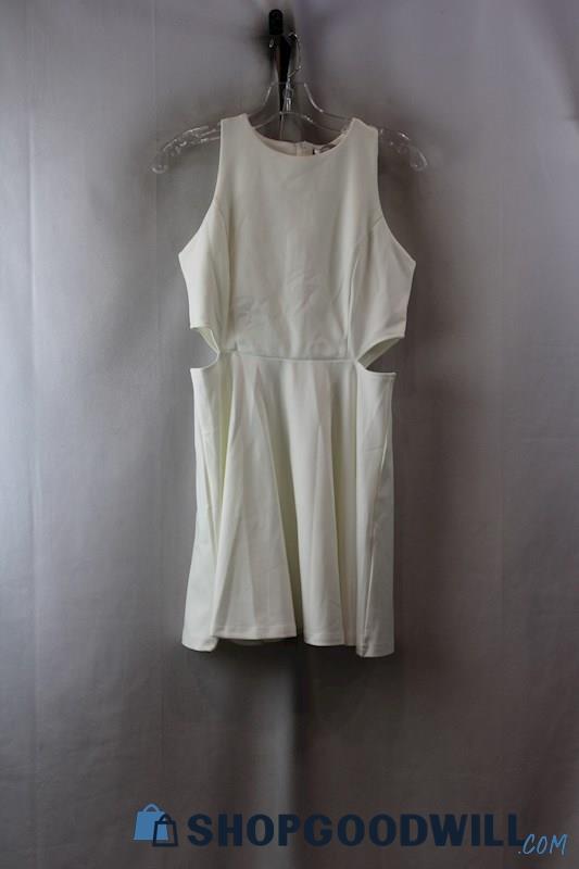 NWT Belongsci Women's White Cut-Out Ruffle Mini Dress SZ-M