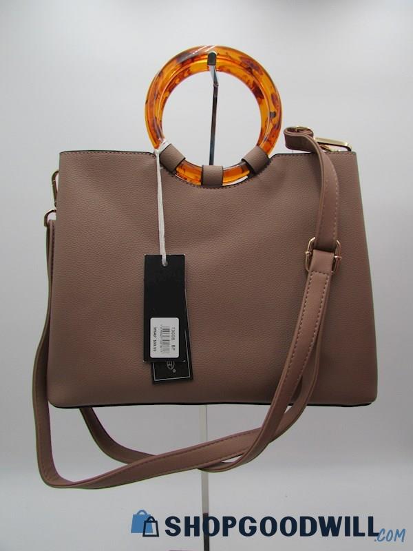 NWT La Terre Fashion Mauve Faux Leather Satchel Handbag Purse
