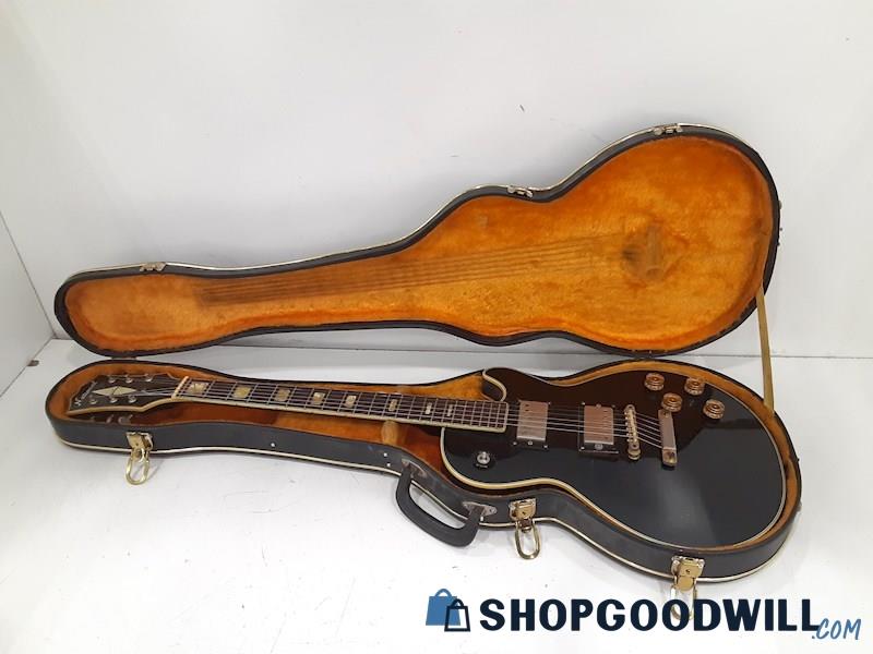 Appears Vintage National Black w/Gold Trim 6 String Electric Guitar w/Case