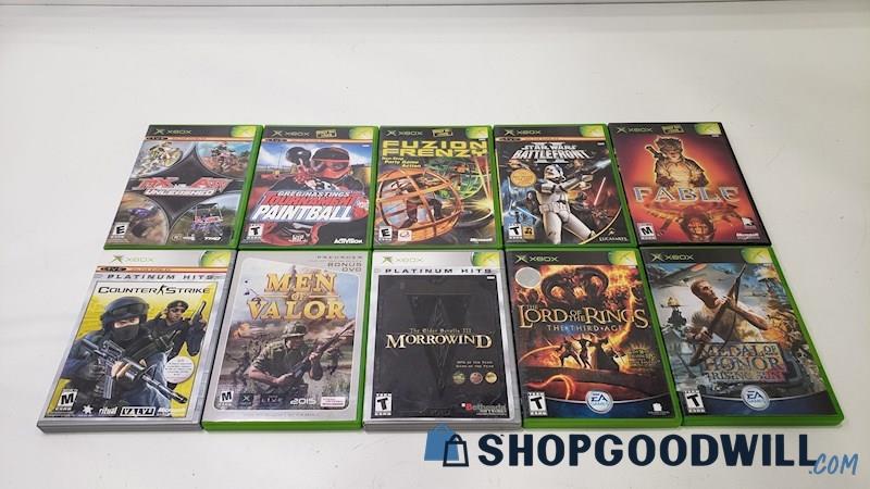 XBOX Video Game Lot of 10 - Fable, Star Wars Battlefront II, & More!